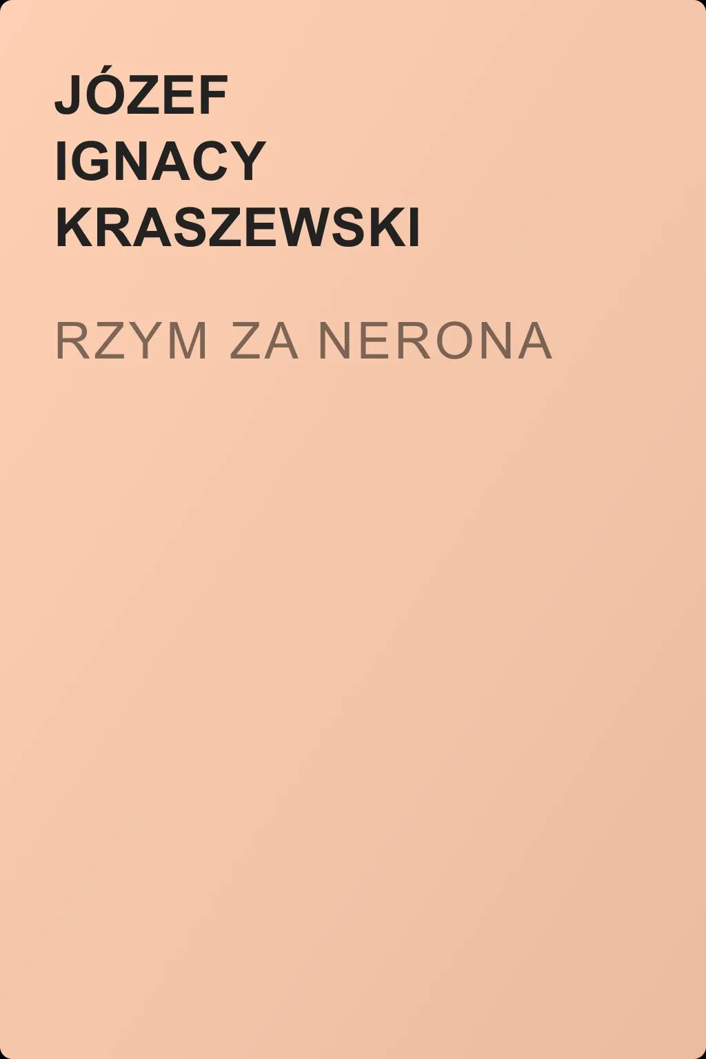 Rzym za Nerona — обложка книги
