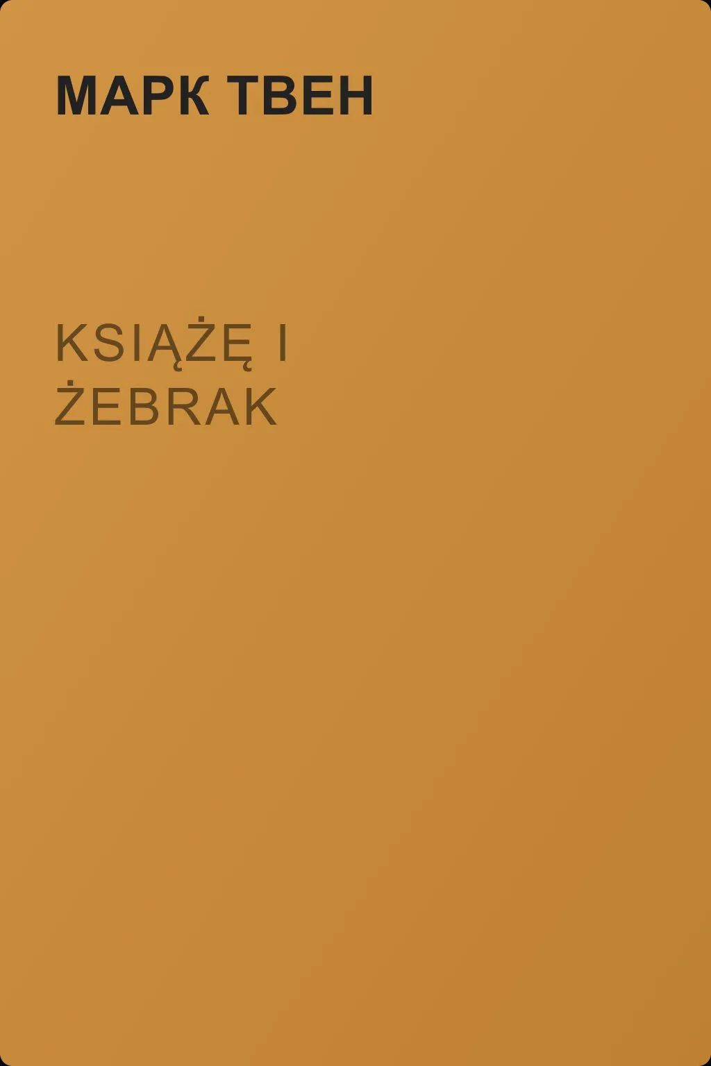 Książę i żebrak — обложка книги