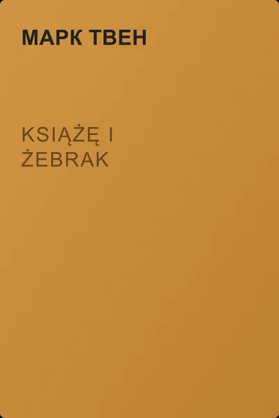 Książę i żebrak — обложка книги