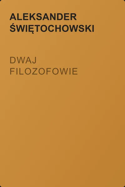 Dwaj filozofowie — обложка книги