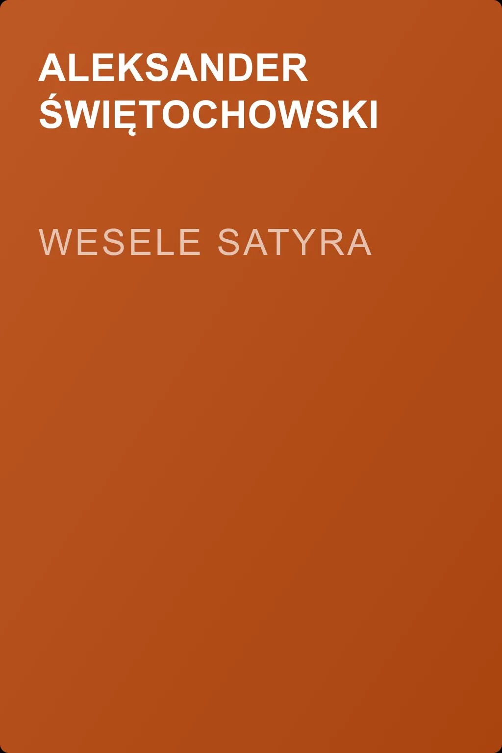 Wesele satyra — обложка книги