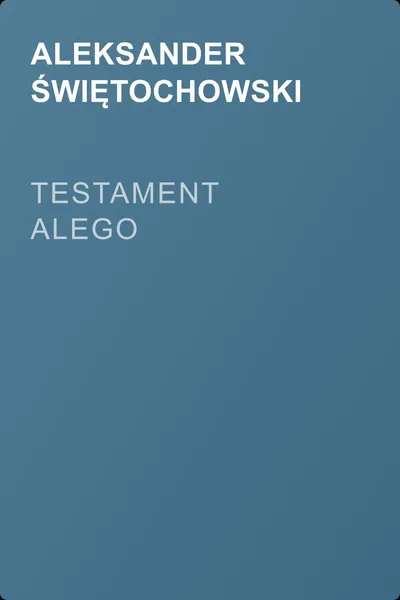 Testament Alego — обложка книги