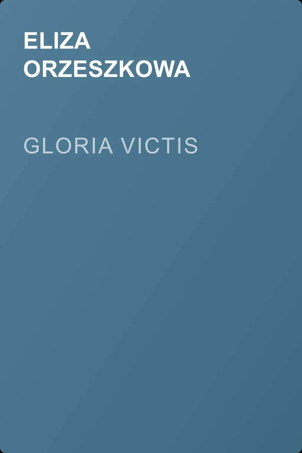 Gloria victis — обложка книги