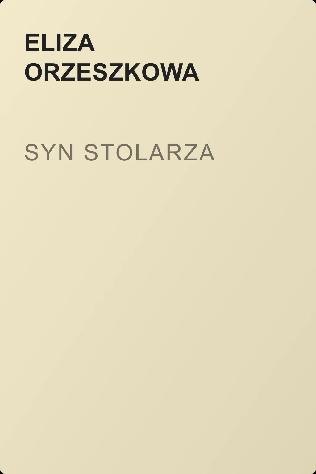 Syn stolarza — обложка книги