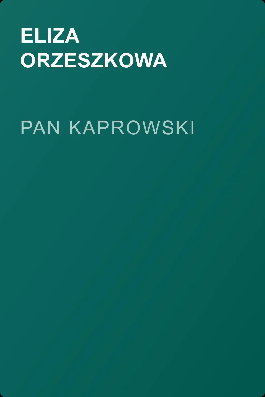 Pan Kaprowski — обложка книги