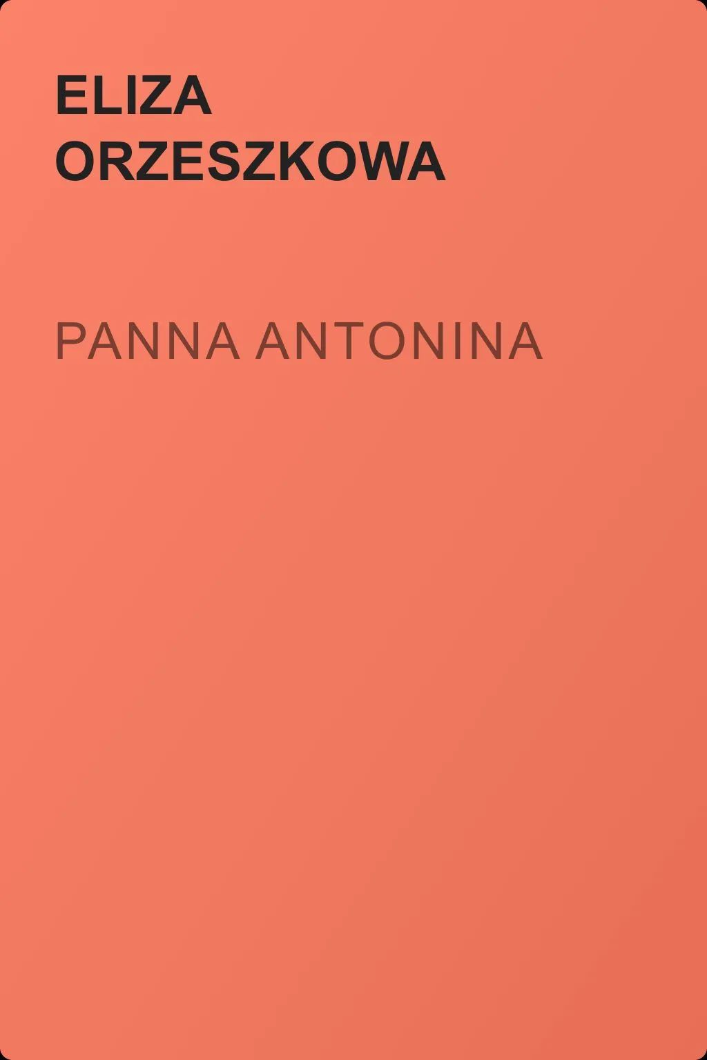 Panna Antonina — обложка книги