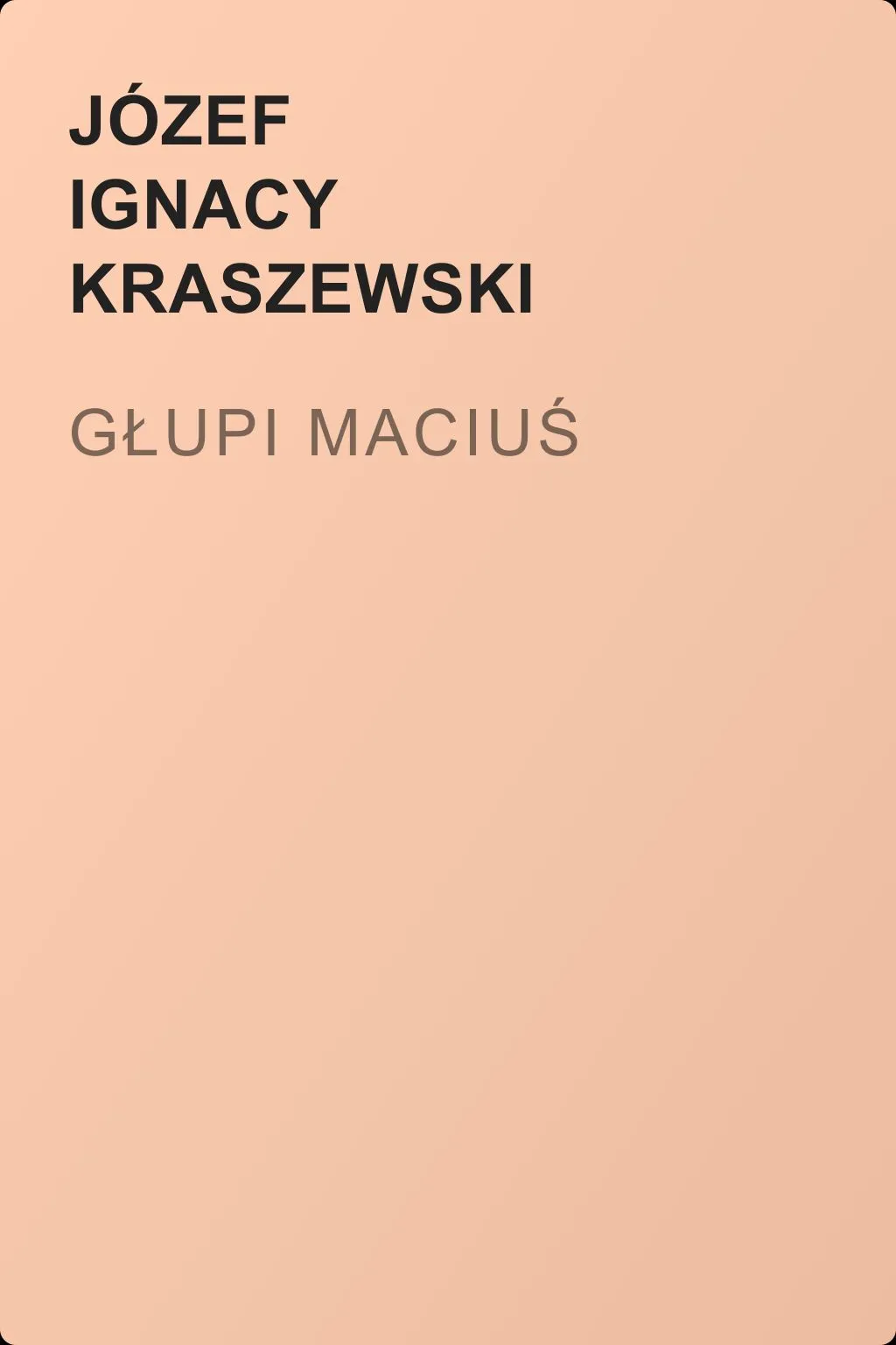 Głupi Maciuś — обложка книги