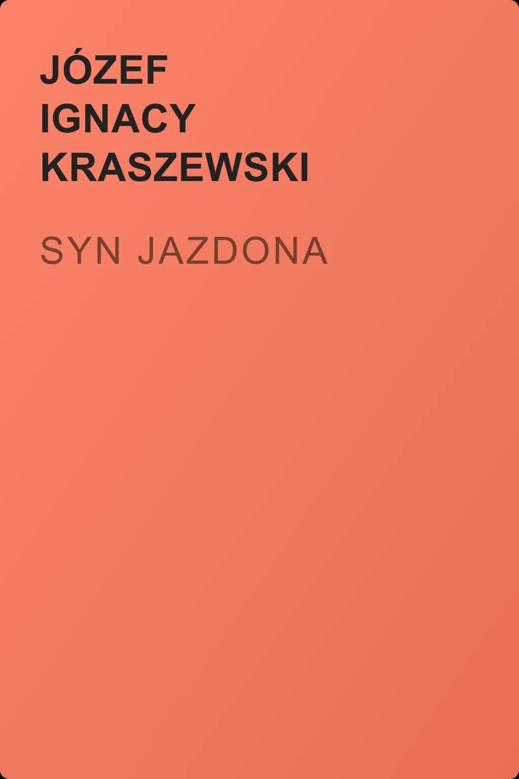 Syn Jazdona — обложка книги