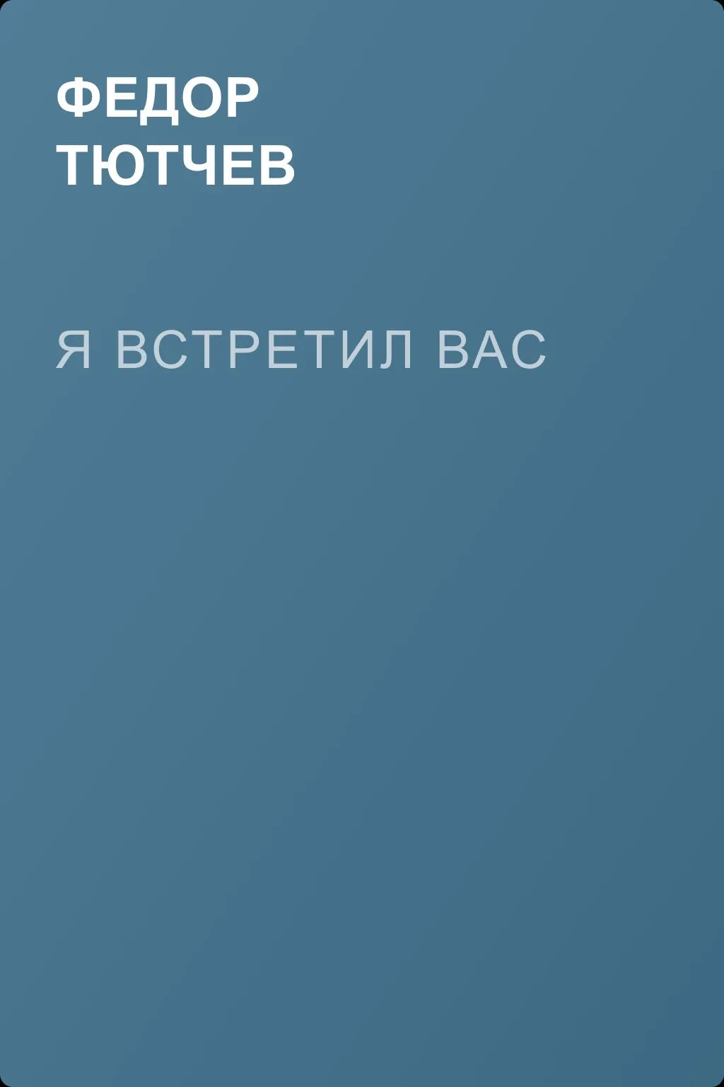 Я встретил вас — обложка книги