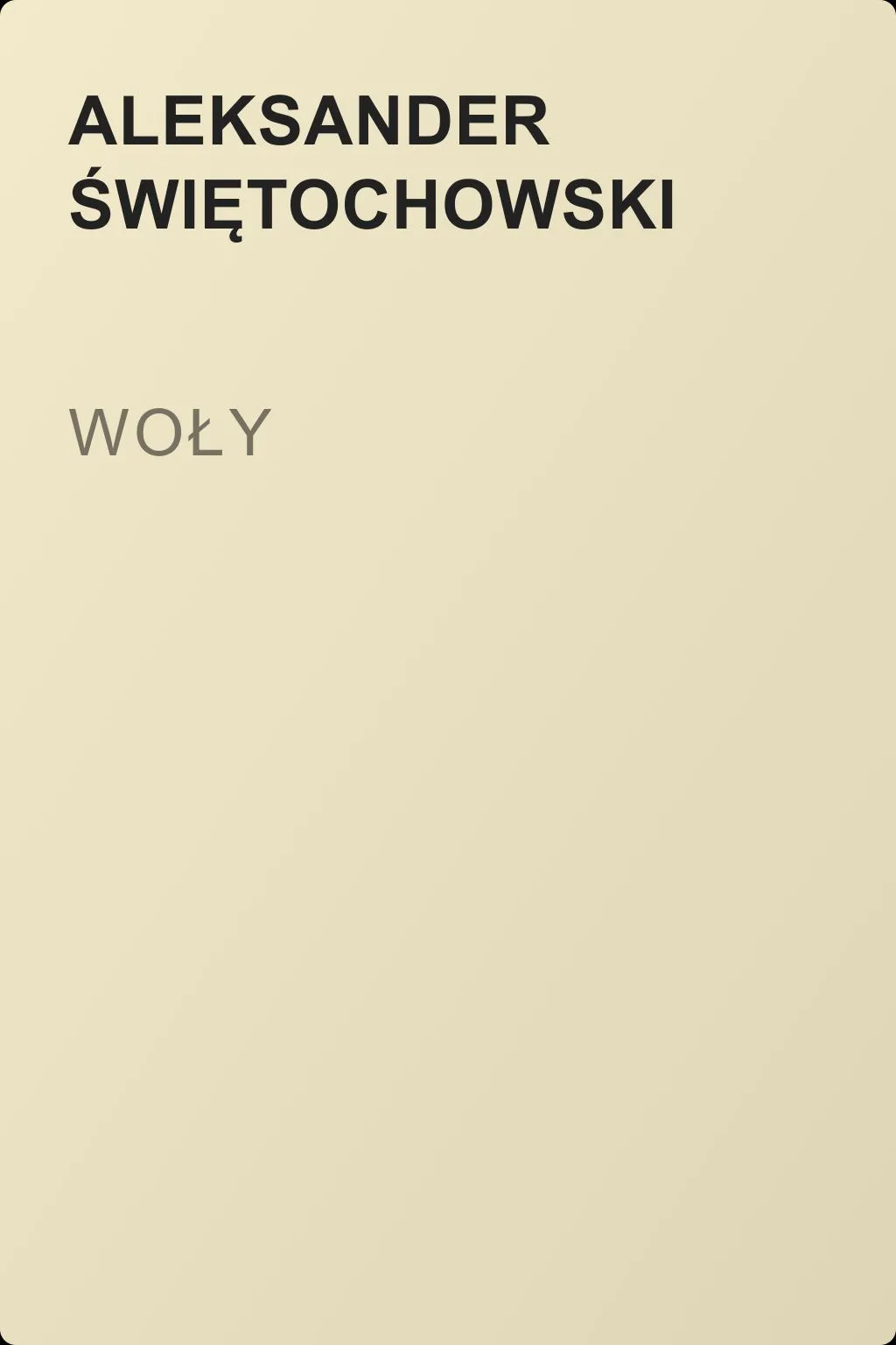 Woły — обложка книги