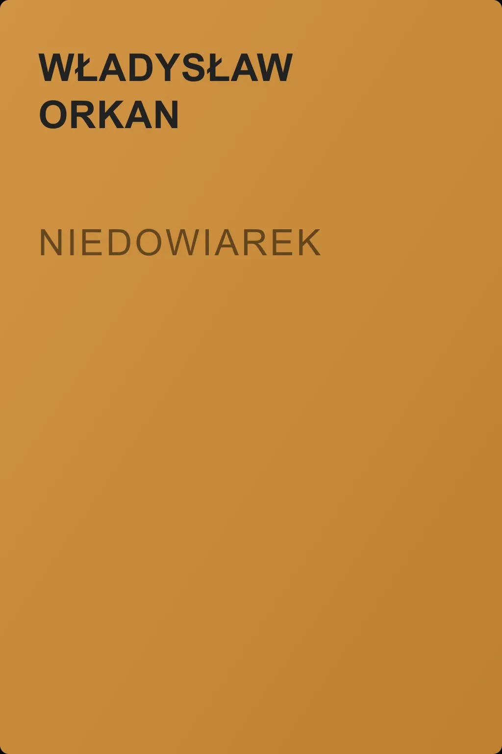 Niedowiarek — обложка книги