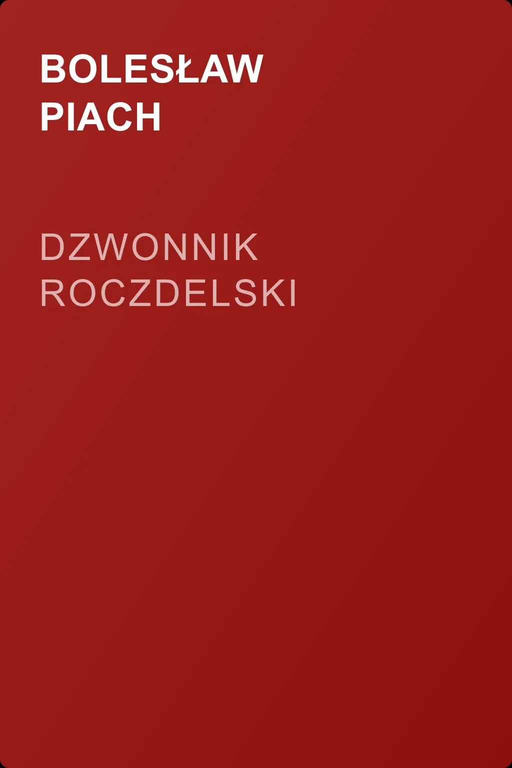 Dzwonnik roczdelski — обложка книги