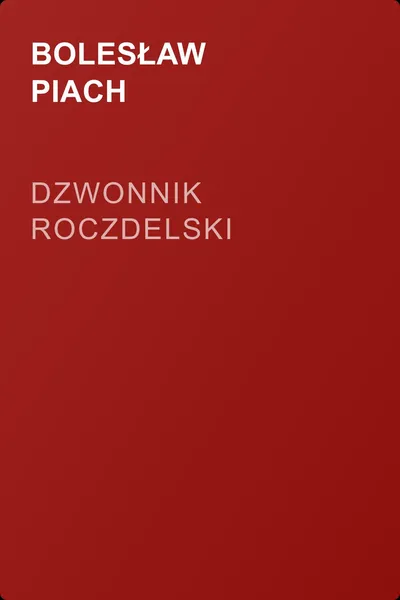 Dzwonnik roczdelski — обложка книги
