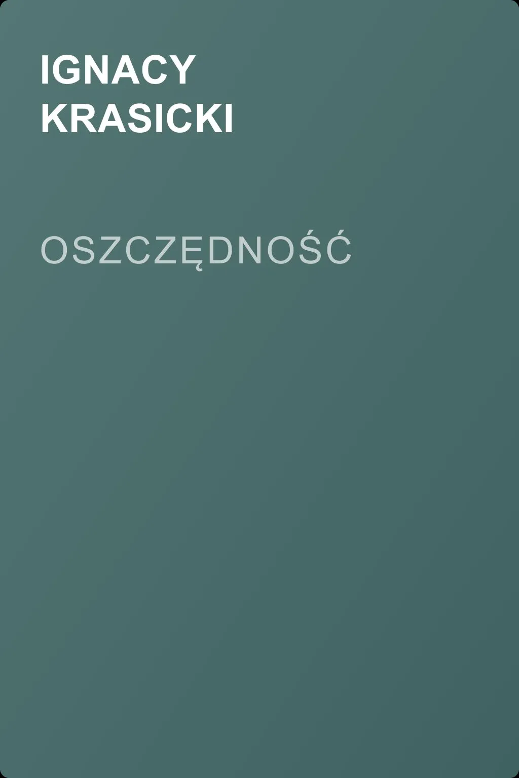 Oszczędność — обложка книги