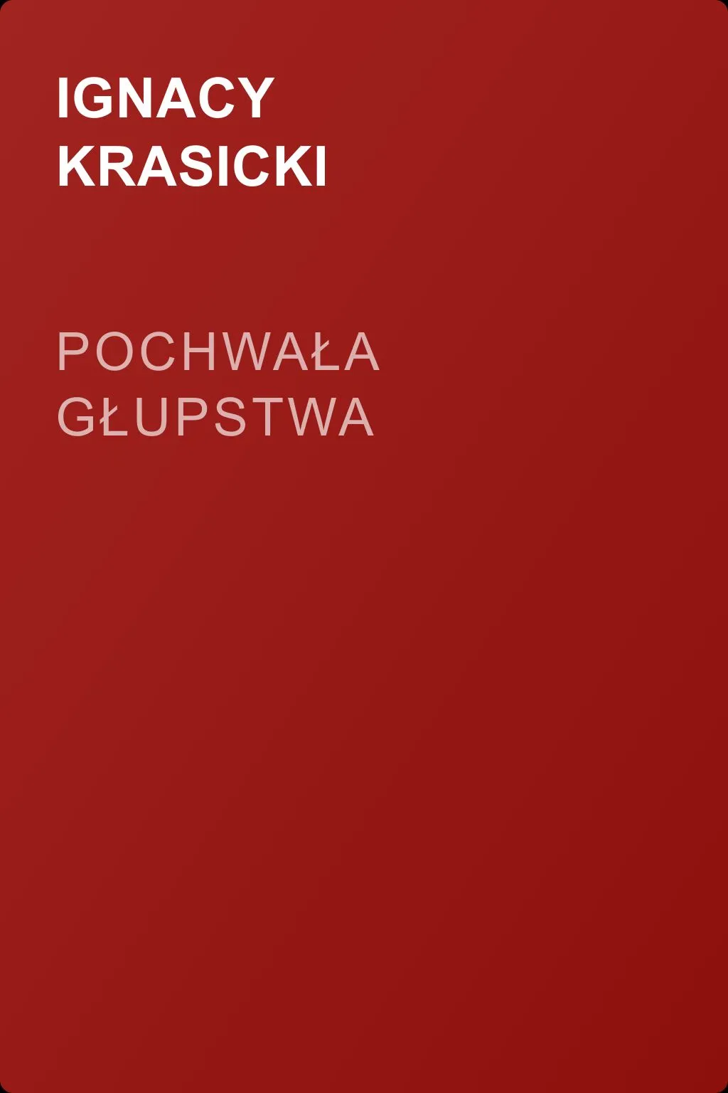 Pochwała głupstwa — обложка книги