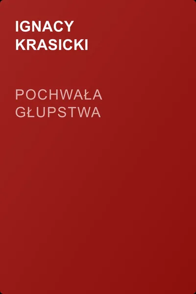 Pochwała głupstwa — обложка книги