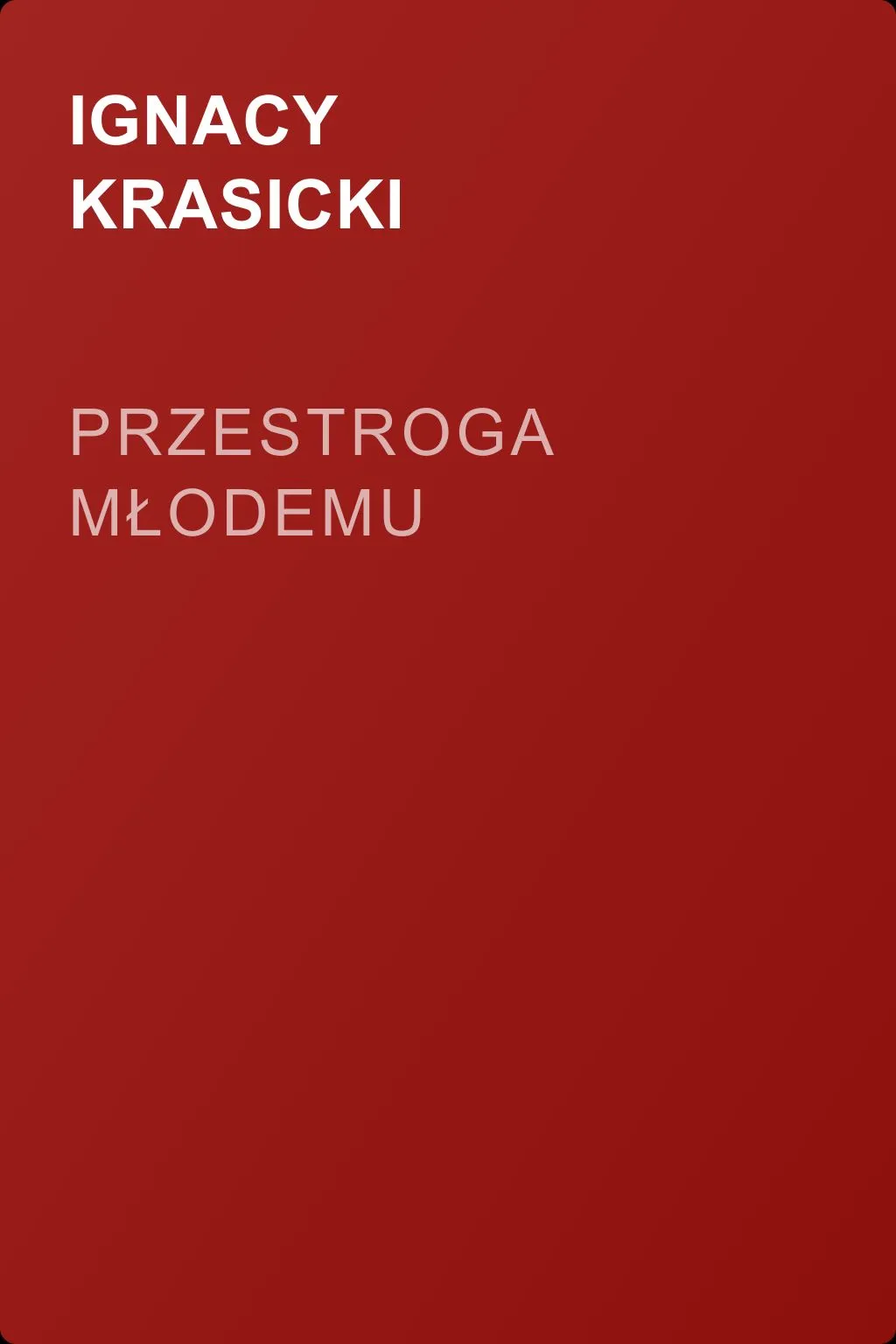 Przestroga młodemu — обложка книги