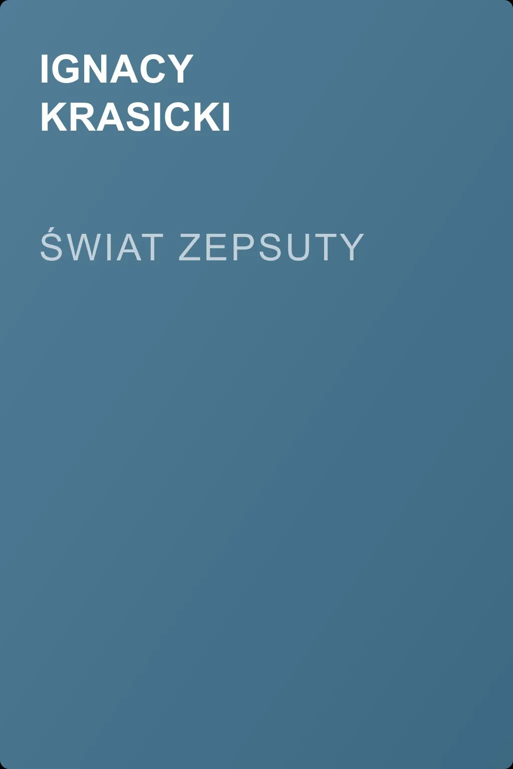 Świat zepsuty — обложка книги
