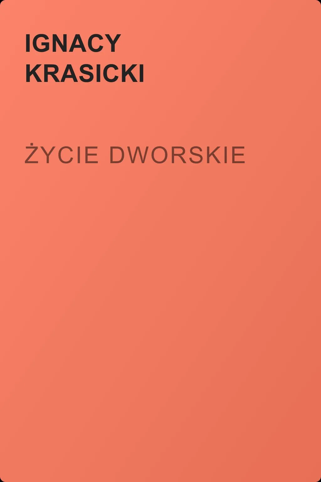 Życie dworskie — обложка книги