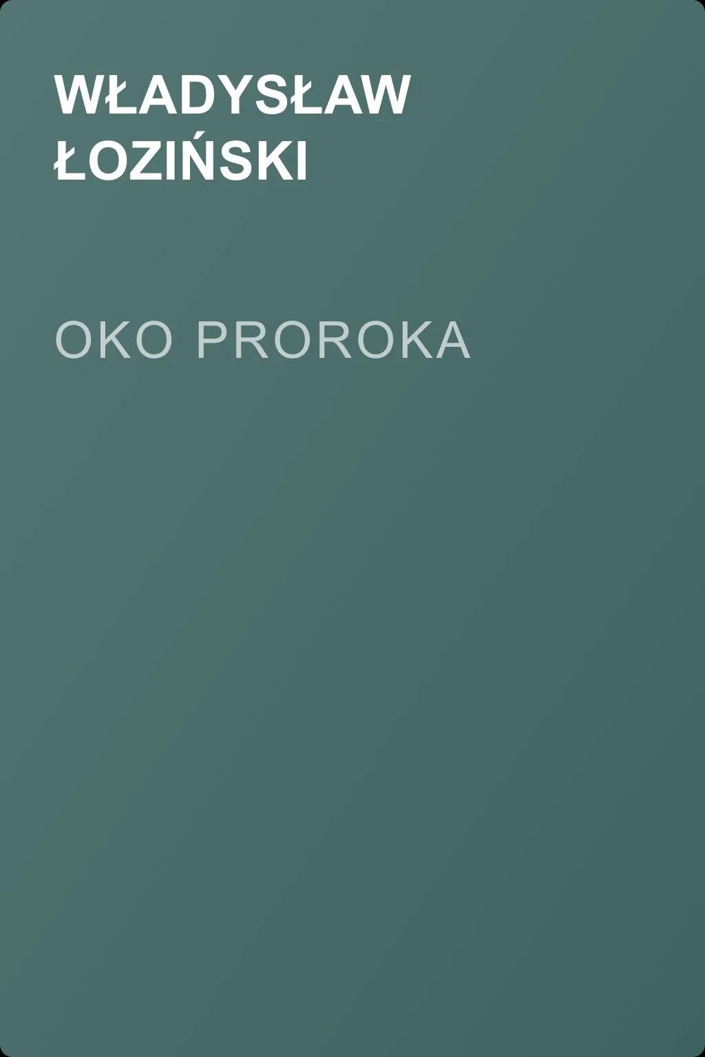 Oko proroka — обложка книги