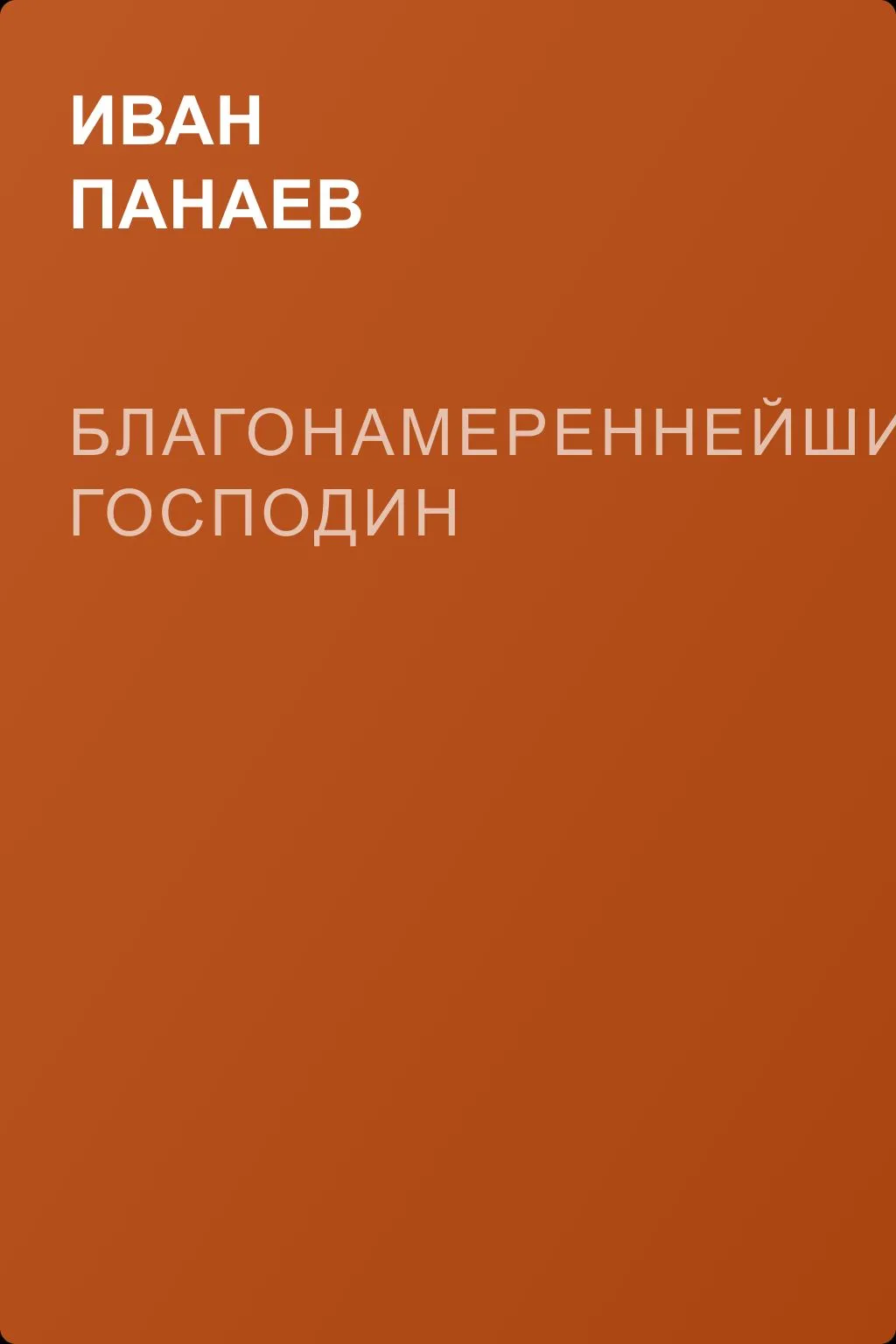 Благонамереннейший господин — обложка книги