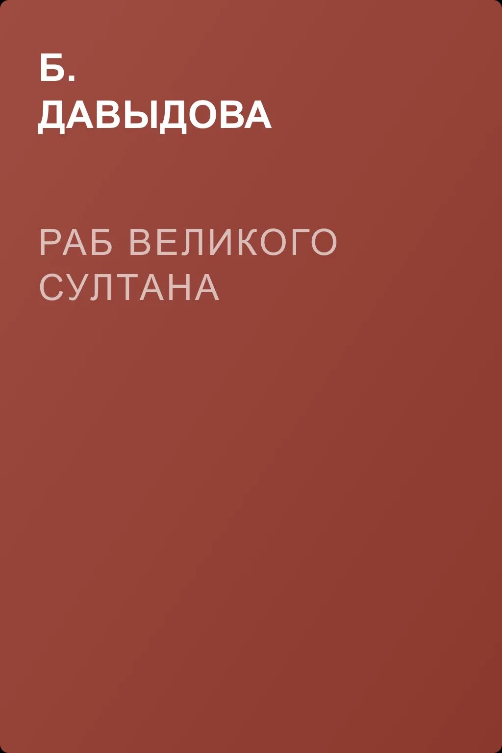 Раб великого султана — обложка книги