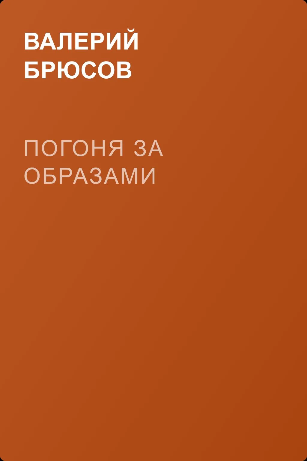 Погоня за образами — обложка книги