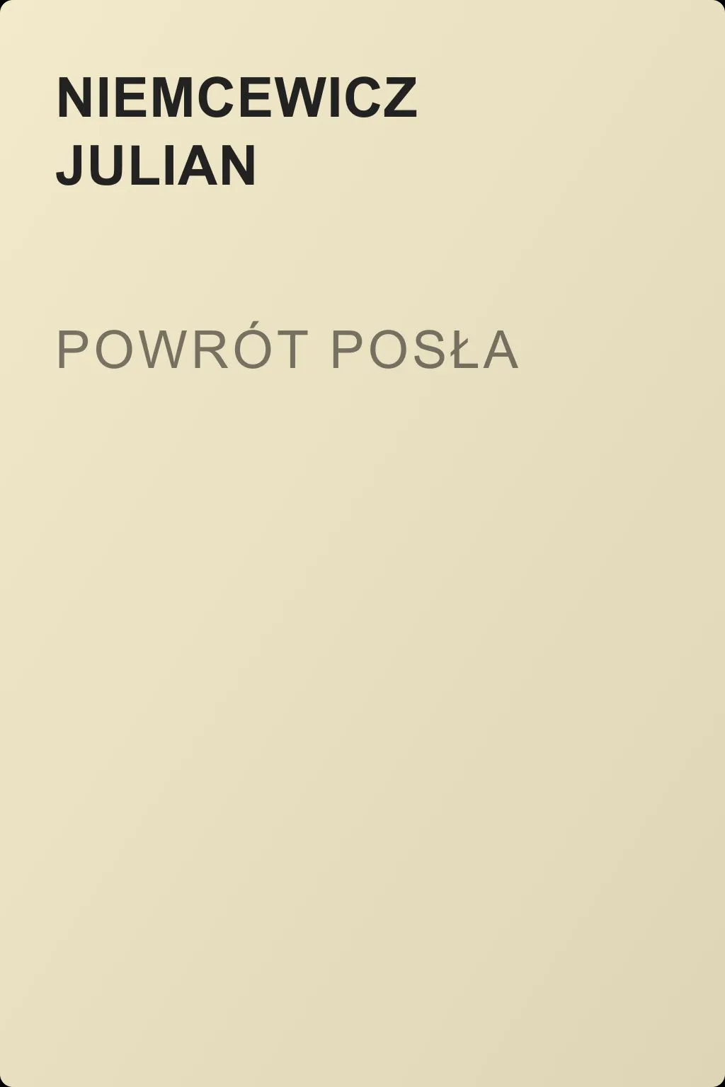 Powrót posła — обложка книги