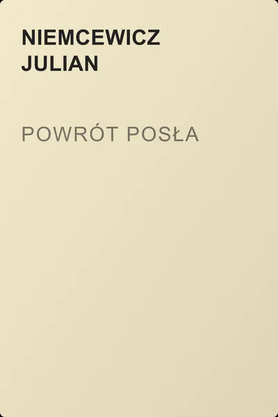 Powrót posła — обложка книги