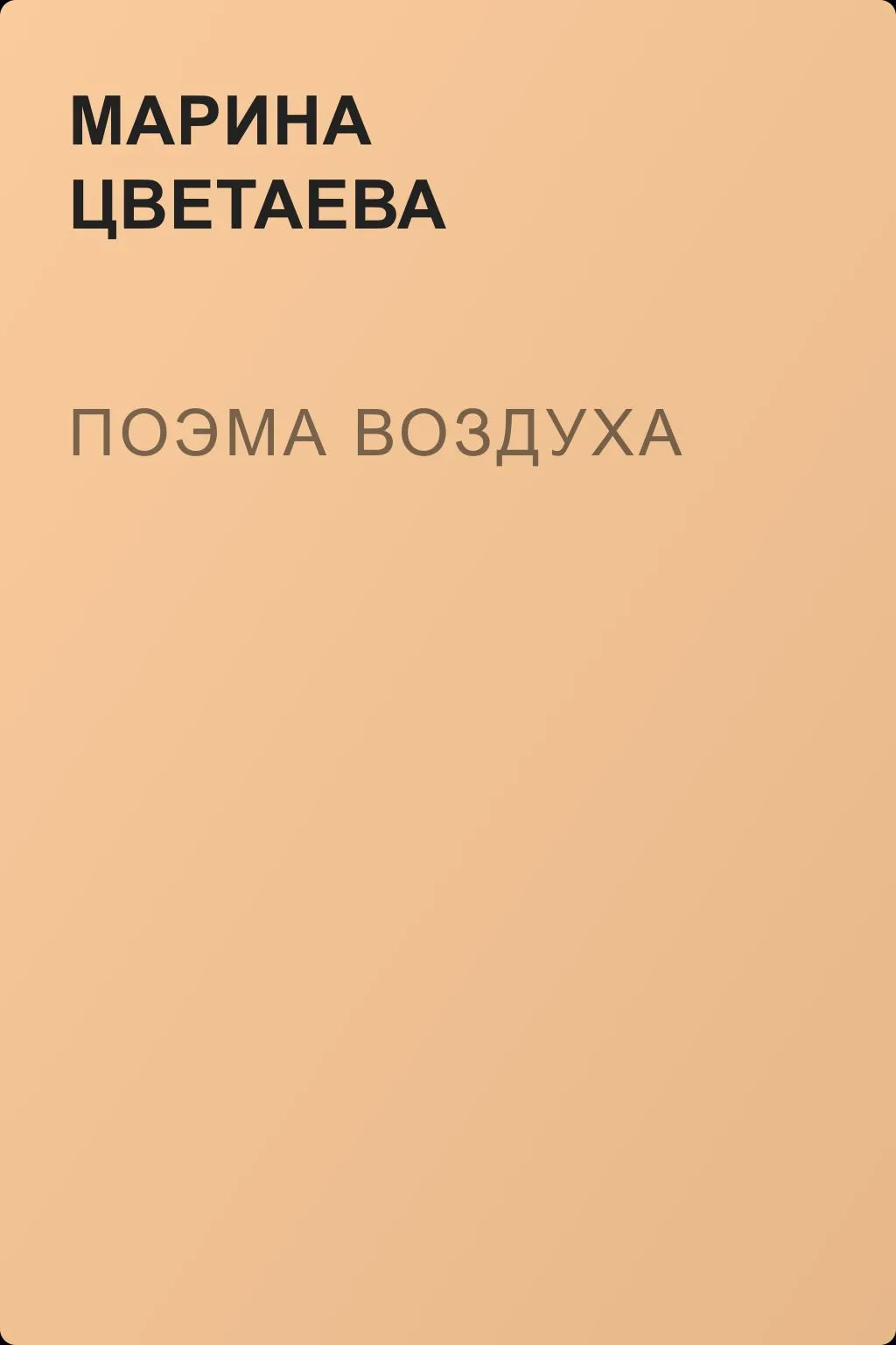 Поэма воздуха — обложка книги