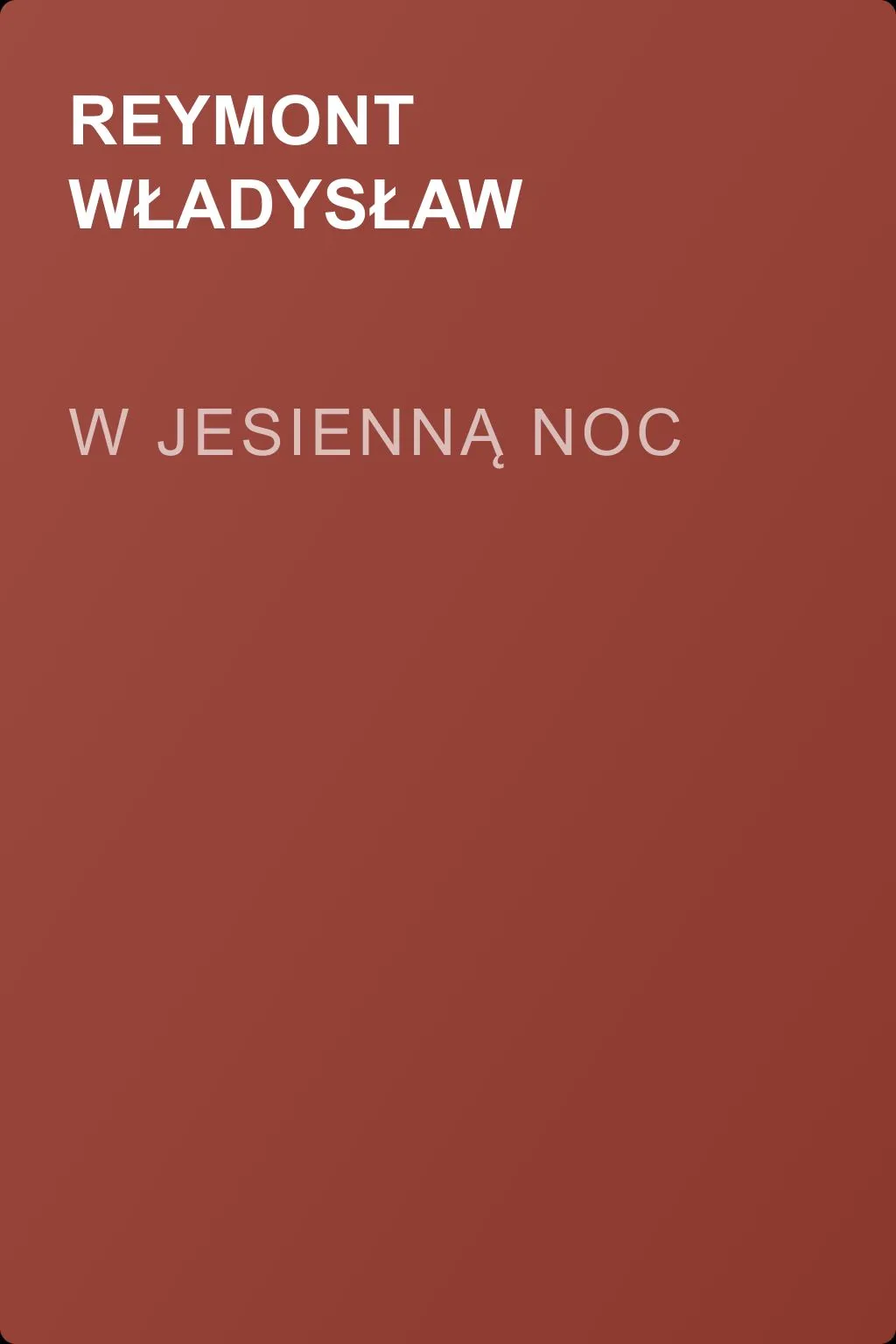 W jesienną noc — обложка книги