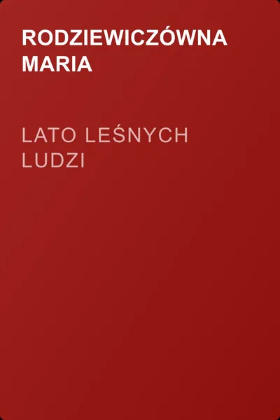Lato leśnych ludzi — обложка книги