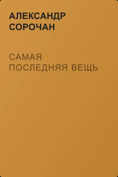 Самая последняя вещь — обложка книги