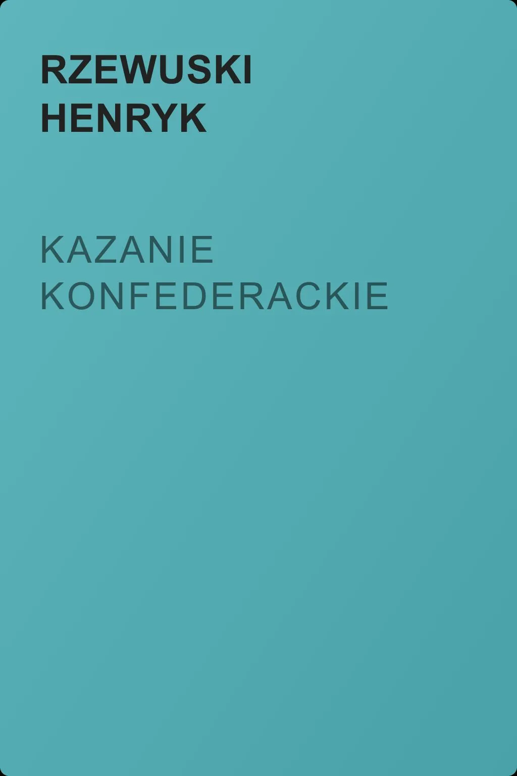 Kazanie konfederackie — обложка книги