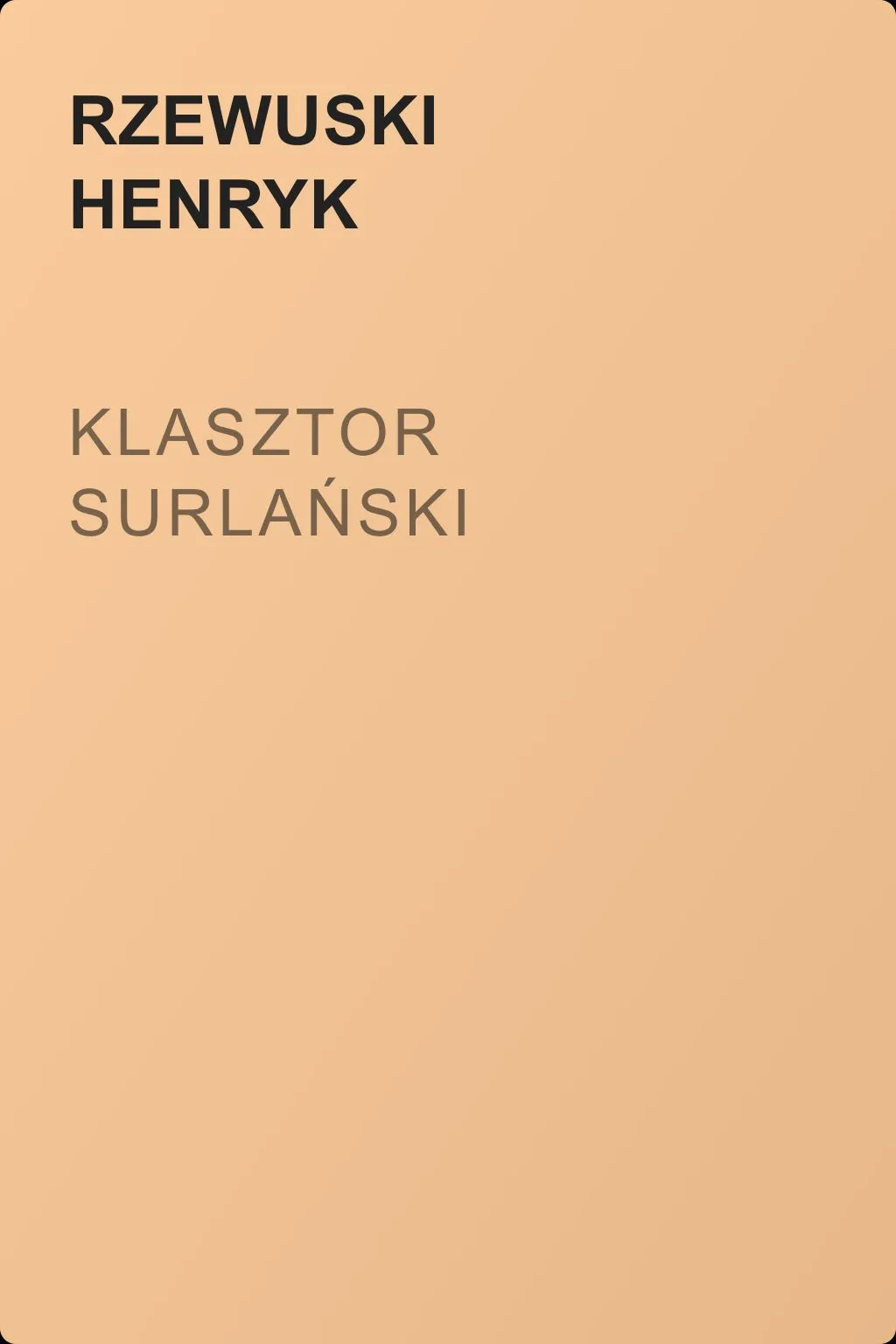 Klasztor Surlański — обложка книги