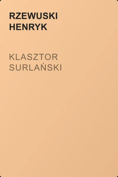 Klasztor Surlański — обложка книги