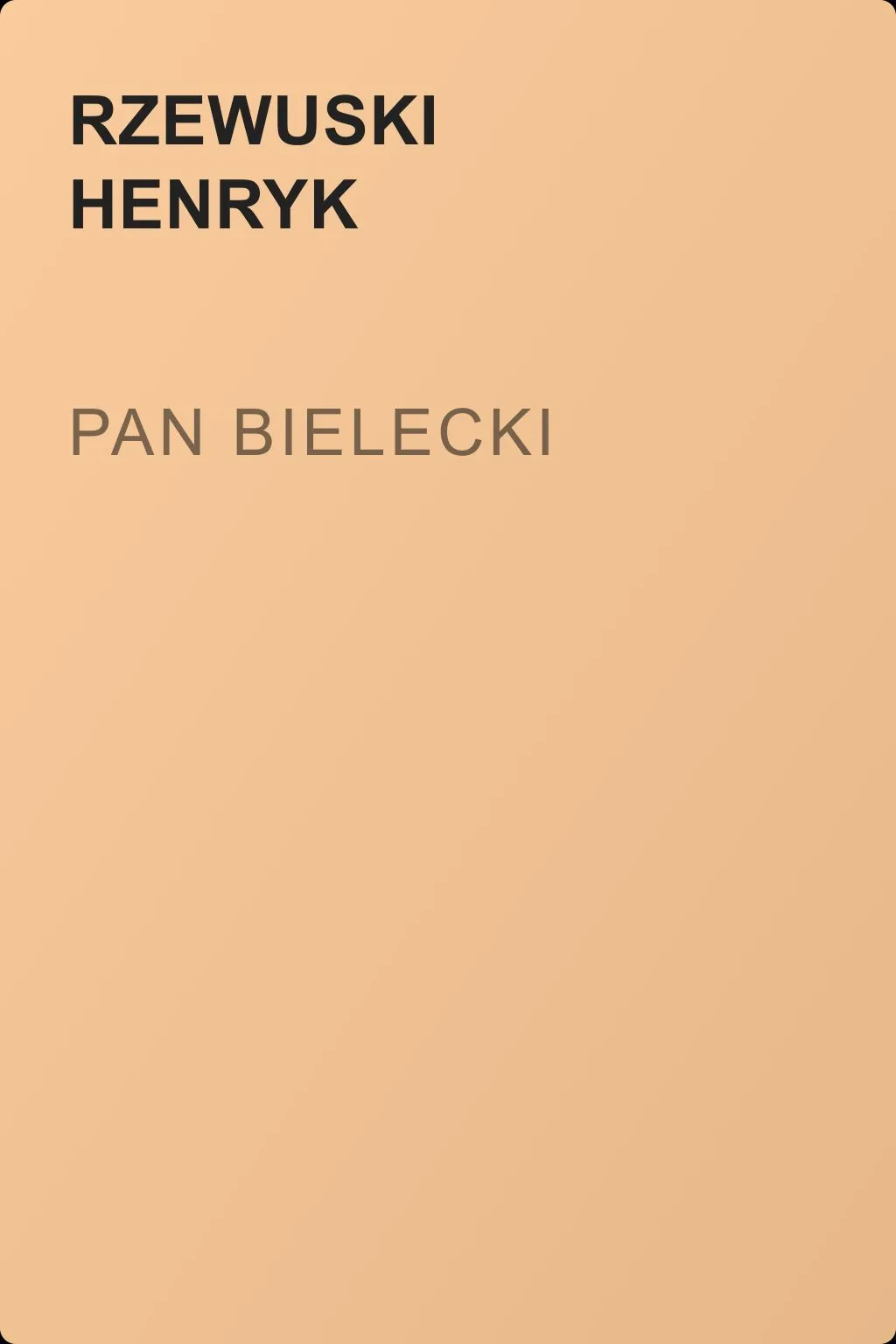 Pan Bielecki — обложка книги