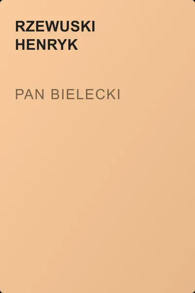 Pan Bielecki — обложка книги