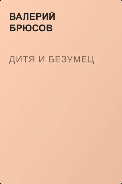 Дитя и безумец — обложка книги