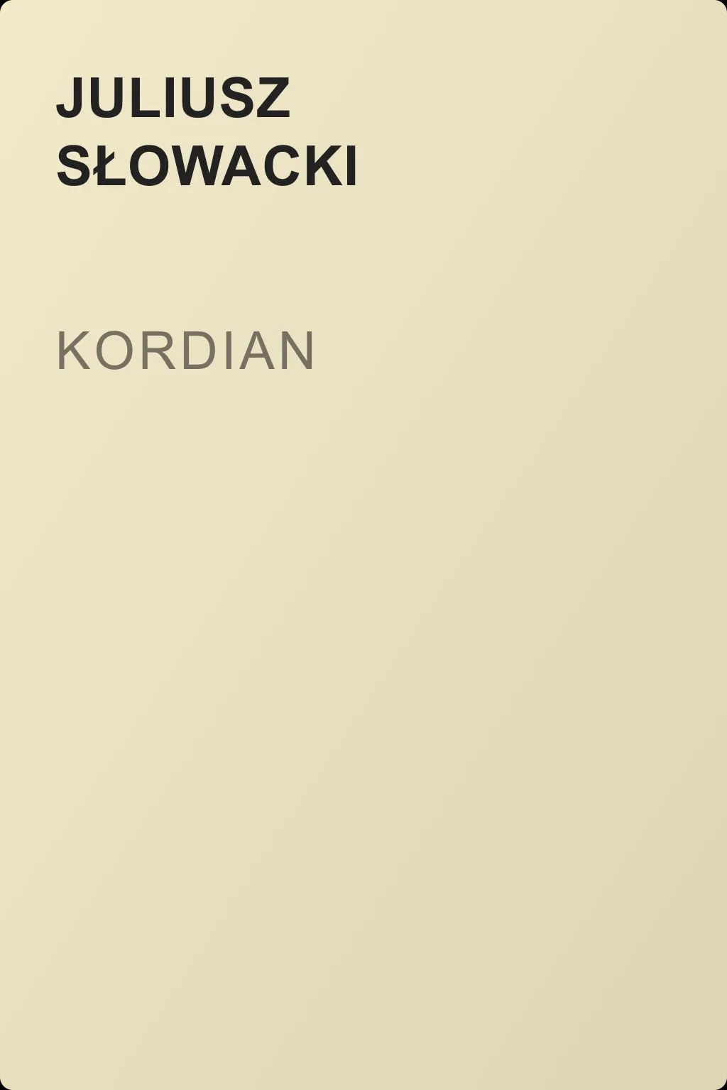 Kordian — обложка книги