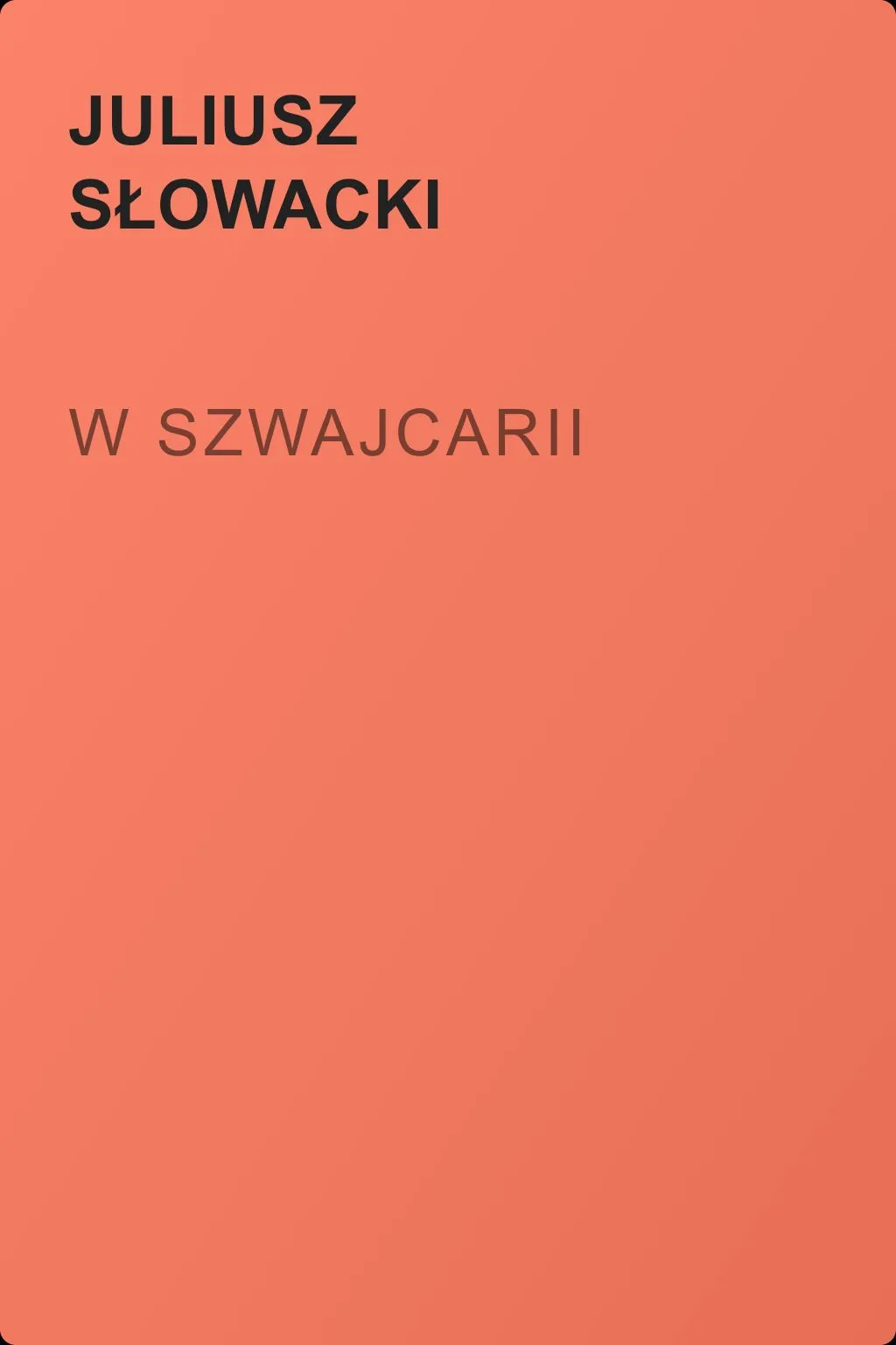 W Szwajcarii — обложка книги