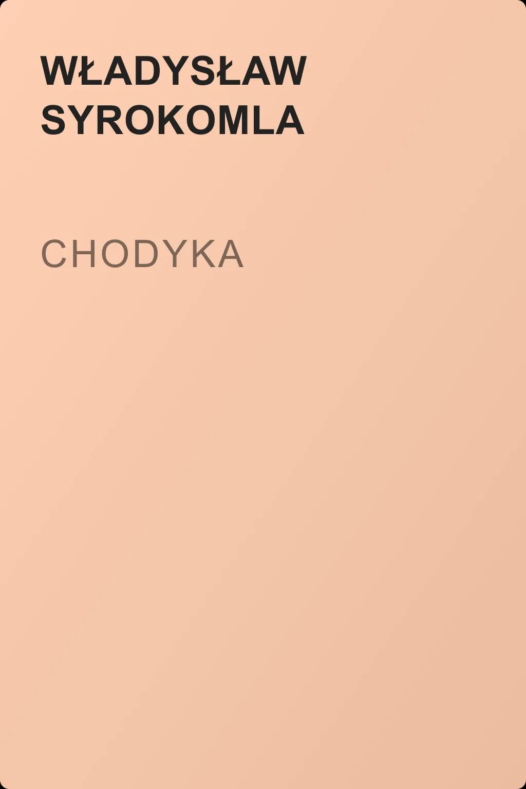 Chodyka — обложка книги