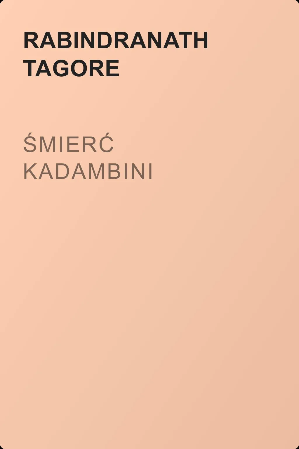 Śmierć Kadambini — обложка книги