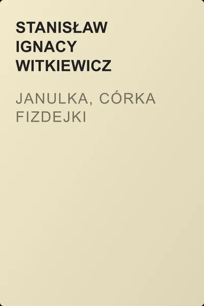 Janulka, córka Fizdejki — обложка книги