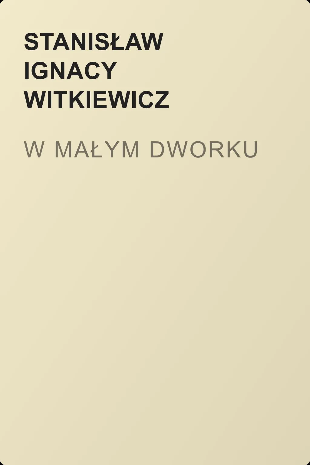 W małym dworku — обложка книги