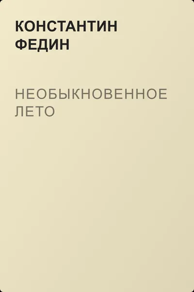Необыкновенное лето — обложка книги