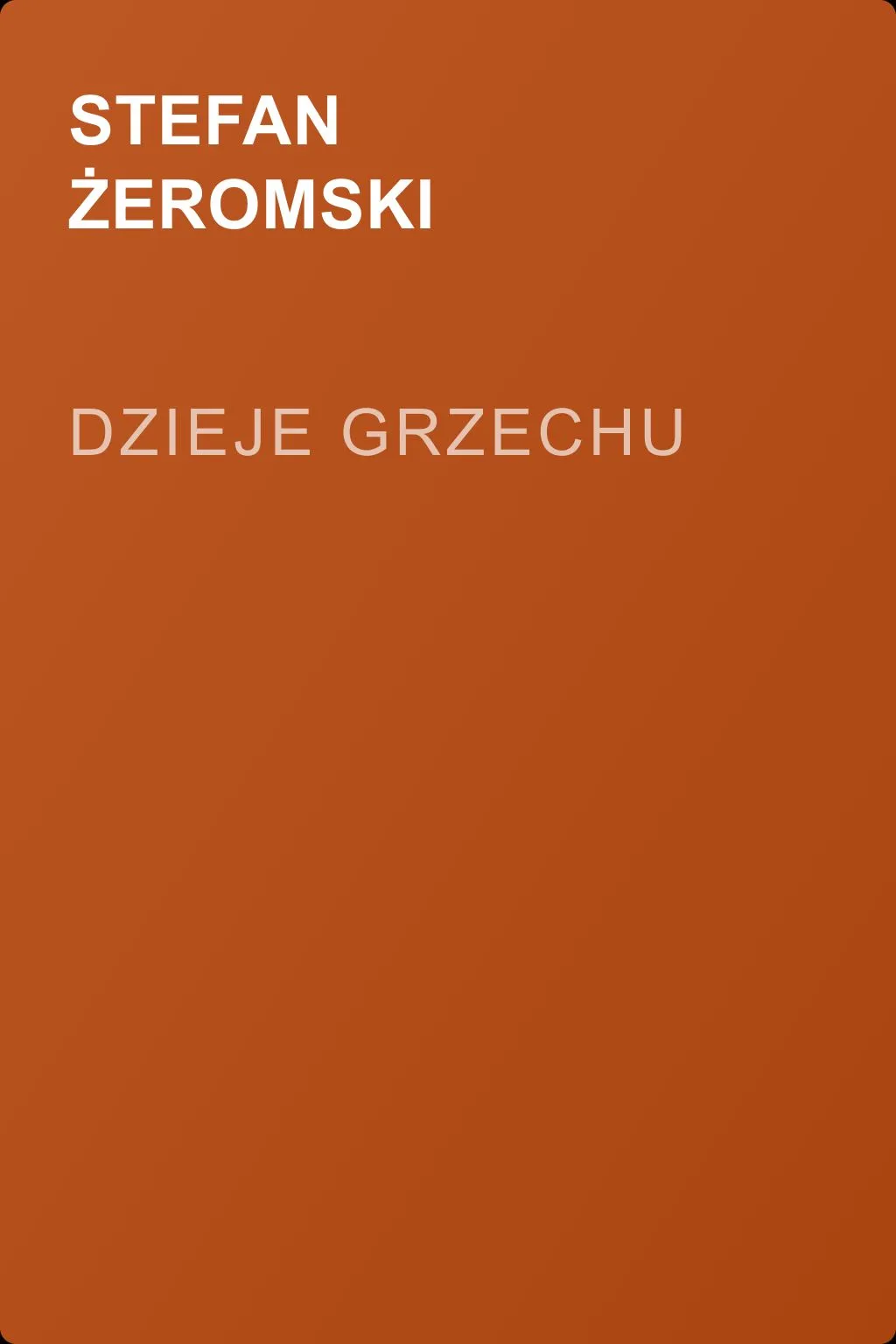 Dzieje grzechu — обложка книги