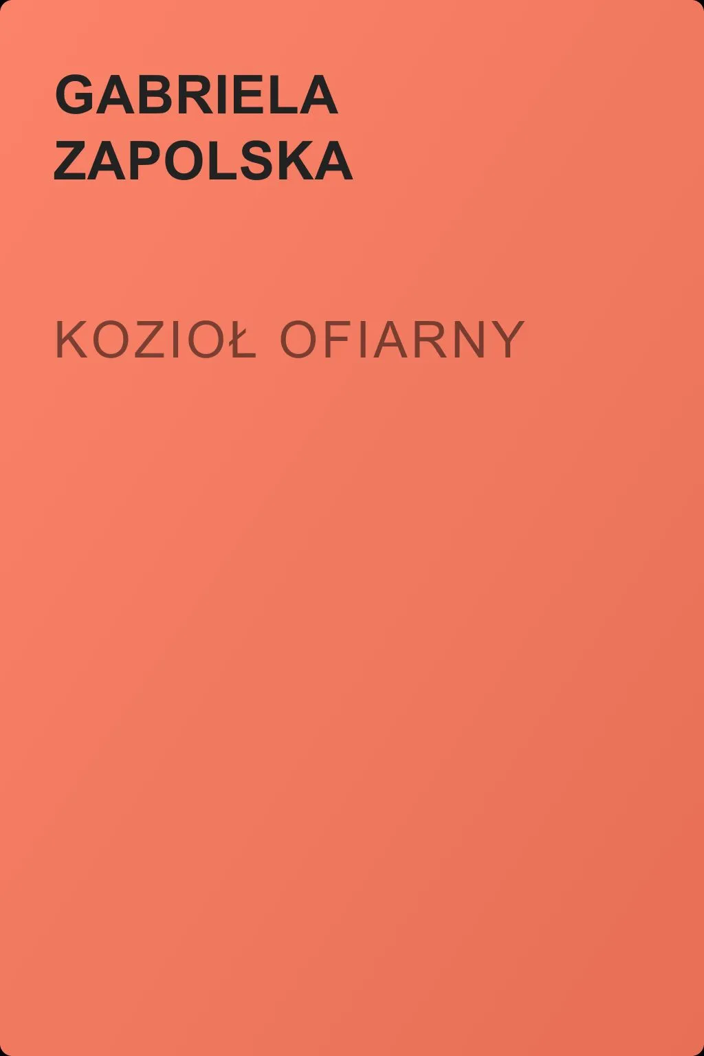 Kozioł ofiarny — обложка книги