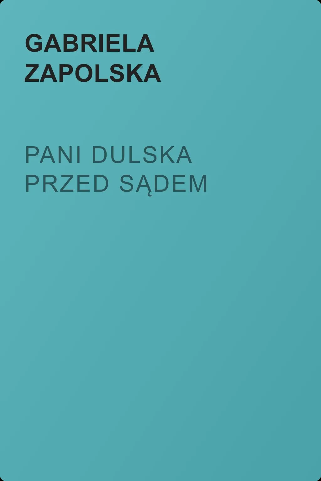 Pani Dulska przed sądem — обложка книги
