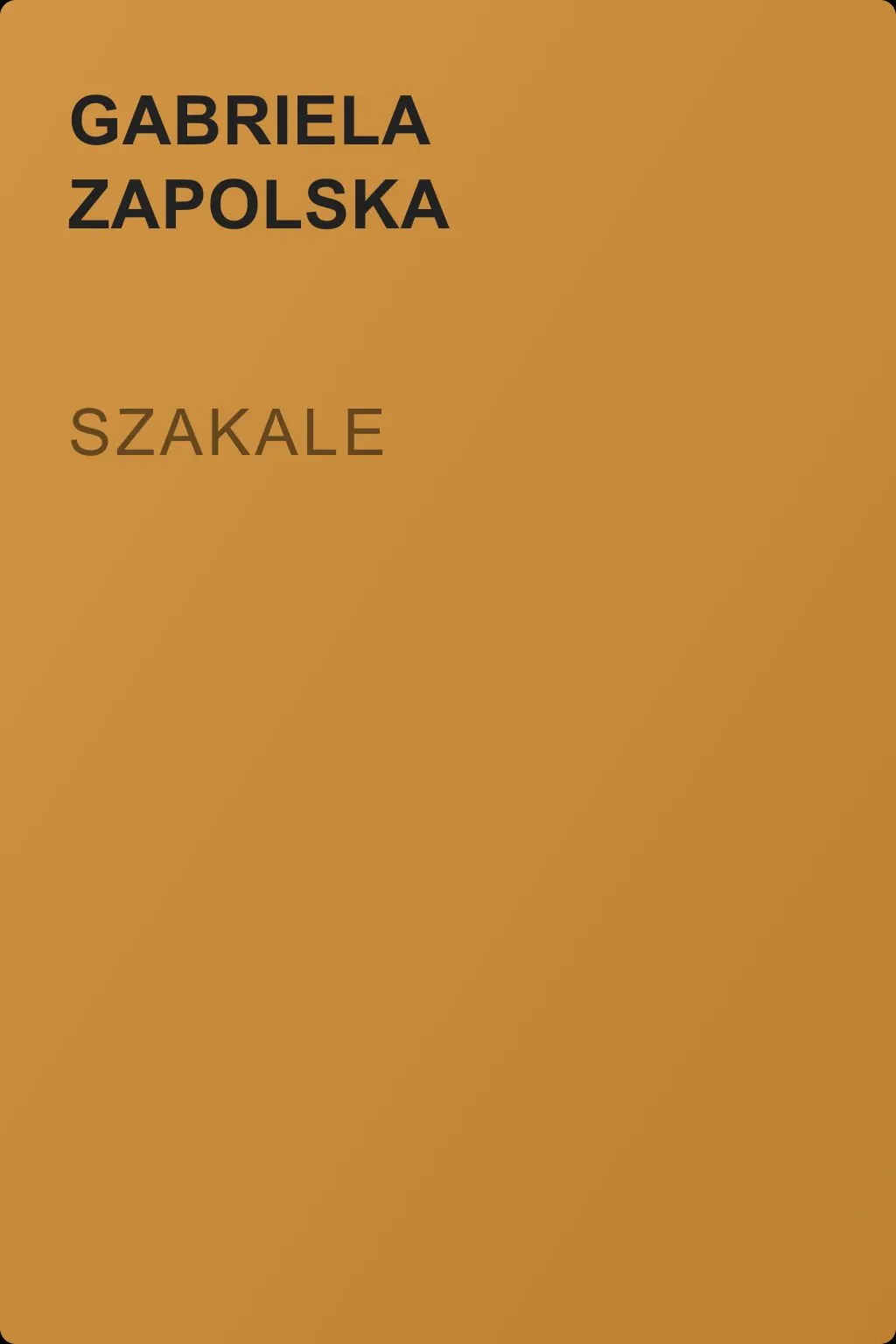 Szakale — обложка книги